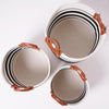 Boho Black and White Striped Woven Cotton Rope Basket Set of 3